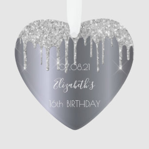 Parties scintillant argent gouttes Sweet 16