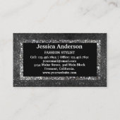 Parties scintillant argent moderne Carte de visite (Dos)