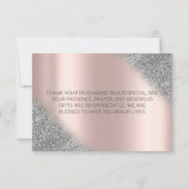 Parties scintillant argent Ombre Rose Carte de rem (Dos)