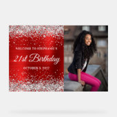 Parties scintillant Argent Red Welcome 21e anniver (Recto)