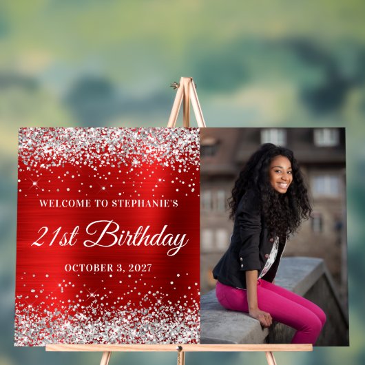 Parties scintillant Argent Red Welcome 21e anniver (Neutre)