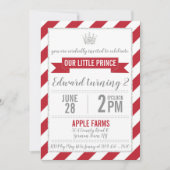 Parties scintillant Argent Rouge Prince Invitation (Devant)