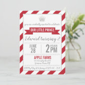 Parties scintillant Argent Rouge Prince Invitation (Debout devant)