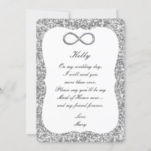 Parties scintillant Argent Silver Infinity Carte d
