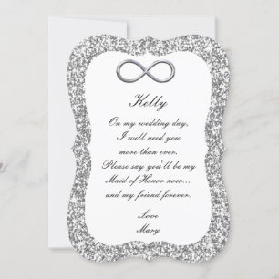 Parties scintillant Argent Silver Infinity Carte d