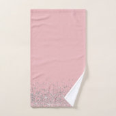 Parties scintillant argent Whimsical sur Monogramm (Serviette à main)
