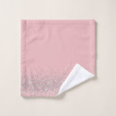 Parties scintillant argent Whimsical sur Monogramm (Gant de toilette)