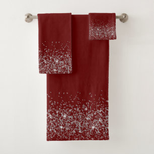 Parties scintillant argent Whimsical sur rouge