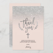 Parties scintillant argentée blush merci première  (Devant / Derrière)