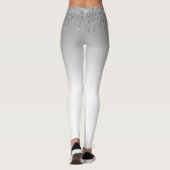 parties scintillant argentée leggings gris et blan (Dos)