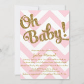 Parties scintillant Baby shower Invitation avec Pi (Devant)