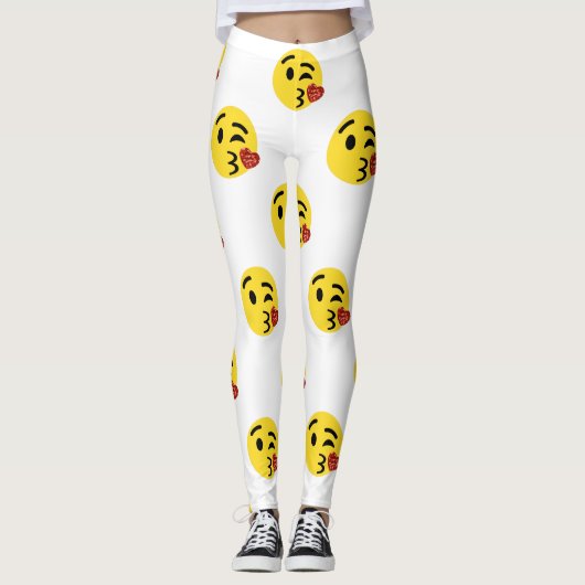 parties scintillant baiser émoji leggings (Devant)