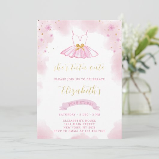 Parties scintillant Ballerina Invitation d'anniver (Debout devant)