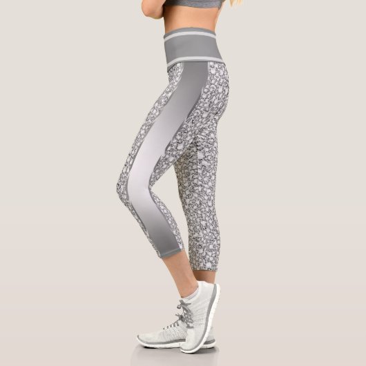 Parties scintillant blanche Capri Leggings (Gauche)