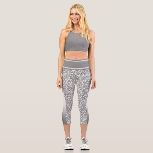 Parties scintillant blanche Capri Leggings (Recto)