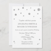 Parties scintillant blanche et argent Faire-part d (Devant)