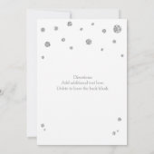 Parties scintillant blanche et argent Faire-part d (Dos)