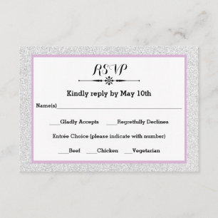 Parties scintillant blanche et cadre Lilac - Carte