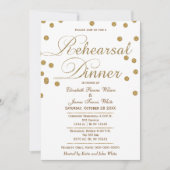 parties scintillant blanche et or dîner invitation (Devant)