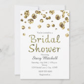 Parties scintillant blanche et or Invitation nupti (Devant)