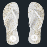 Parties scintillant blanche et tongs diamant or<br><div class="desc">Belle et très élégante Flip Flop Chaussures avec faux diamants or sur un arrière - plan parties scintillant faux blanc prêt pour vous à personnaliser avec votre initial. ⭐ Ce Produit est 100% Personnalisable. *****Cliquez sur le BOUTON PERSONNALISER pour ajouter, supprimer, déplacer, redimensionner, modifier, tourner, etc... n'importe quel graphique ou...</div>