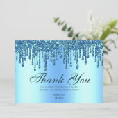 Parties scintillant Bleu Bébé Pieds Carte de remer (Debout devant)