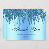 Parties scintillant Bleu Bébé Pieds Carte de remer (Devant / Derrière)