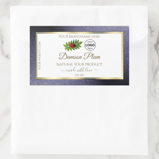 Parties scintillant Bleu Blanc Or Étiquette de pro (Sac)