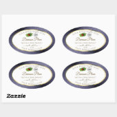 Parties scintillant Bleu Blanc Or Étiquette de pro (Feuille)