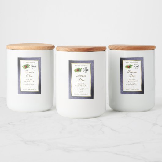 Parties scintillant Bleu Blanc Or Étiquette de pro (Bouteilles)