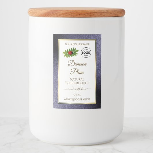 Parties scintillant Bleu Blanc Or Étiquette de pro (Devant)