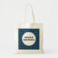 Parties scintillant bleu Chevron Sweet 16 Sac four
