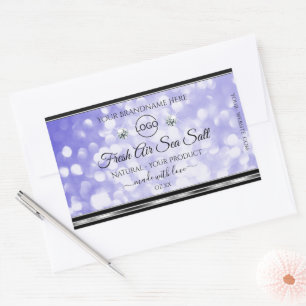 Parties scintillant bleu clair Logo Étiquette Diam