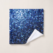 Parties scintillant bleu foncé scintille (Gant de toilette)
