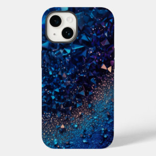 Parties scintillant bleu marine iPhone Mate Coque 