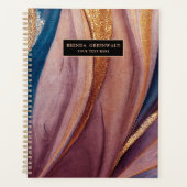 Parties scintillant bleu terre cuite moderne rose (Devant)