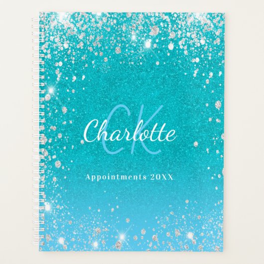 parties scintillant bleu turquoise aqua vert nom 2 (Devant)