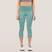 Parties scintillant bleu-vert Capri Leggings (Recto)