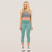 Parties scintillant bleu-vert Capri Leggings (Recto)