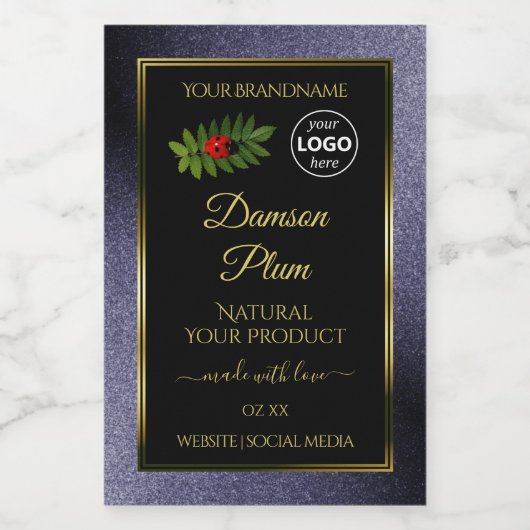 Parties scintillant bleue Black Gold Étiquette de  (Étiquettes simples)