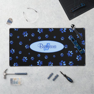 Parties scintillant bleue chien patte motif Monogr