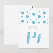 Parties scintillant bleue Confetti Numéro de table (Devant / Derrière)