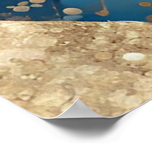 Parties scintillant Bleue Et Or Élégant Poster D'A (Coin)