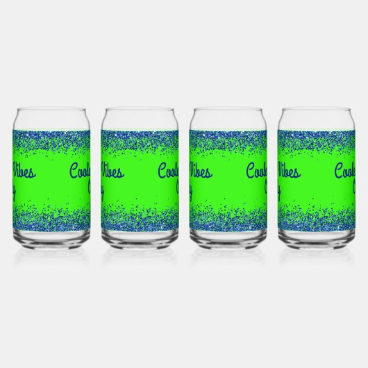 Parties scintillant Bleue et texte sur les Vibes V (Gauche)