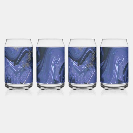 Parties scintillant bleue Galaxy Swirl Abstrait Mo (Dos)