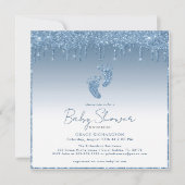 Parties scintillant bleue Invitation Baby shower a (Devant)