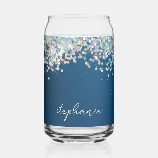 Parties scintillant Bleue Monogramme Holographique (Recto)