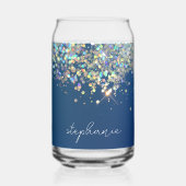 Parties scintillant Bleue Monogramme Holographique (Verso)