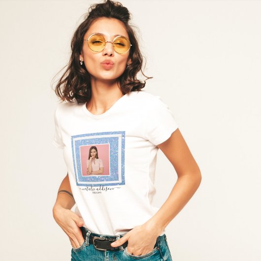 Parties scintillant bleue périphérique | T-shirts 