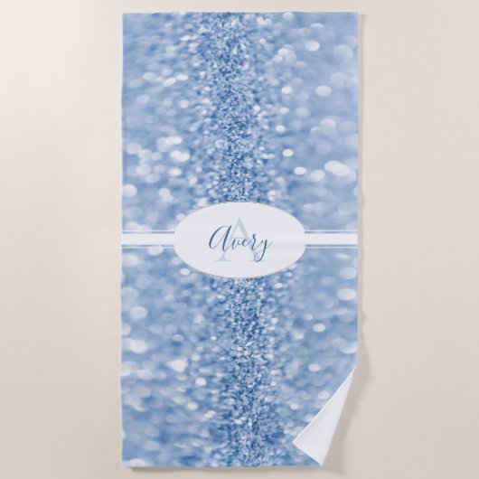 Parties scintillant Bleue Personnaliser Serviette  (Devant)